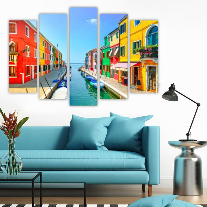 Colorful Houses and Boats