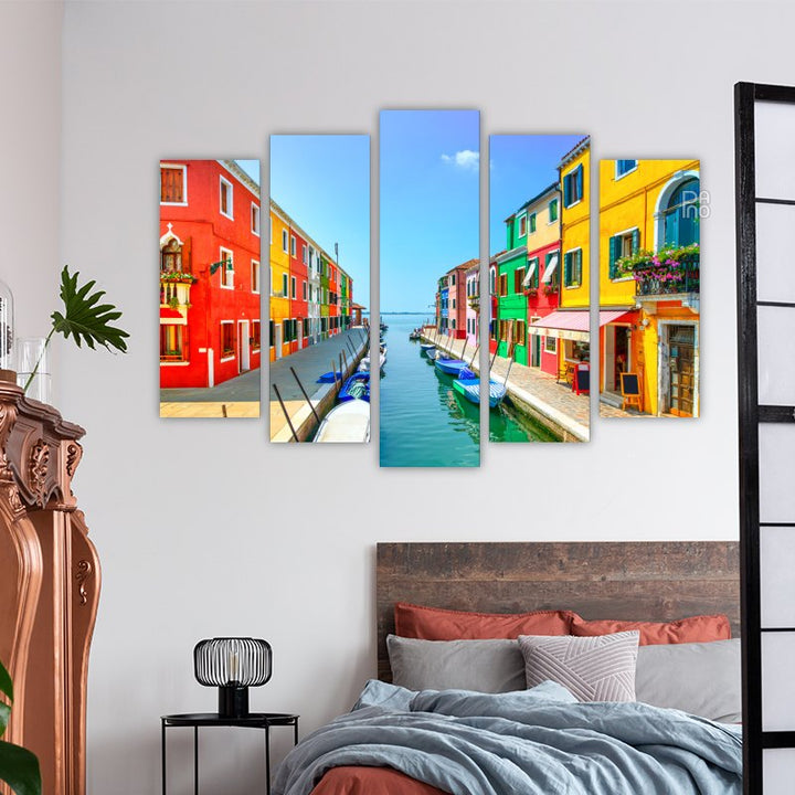 Colorful Houses and Boats