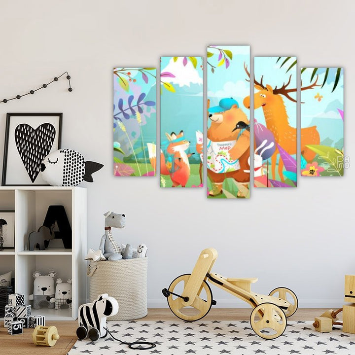 Animals on an Adventure in the Forest