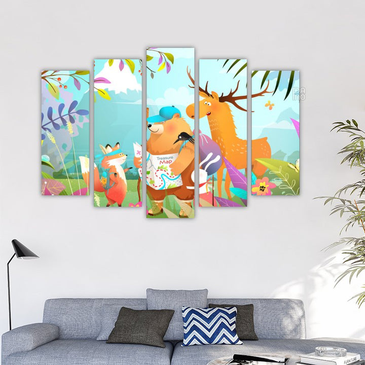 Animals on an Adventure in the Forest