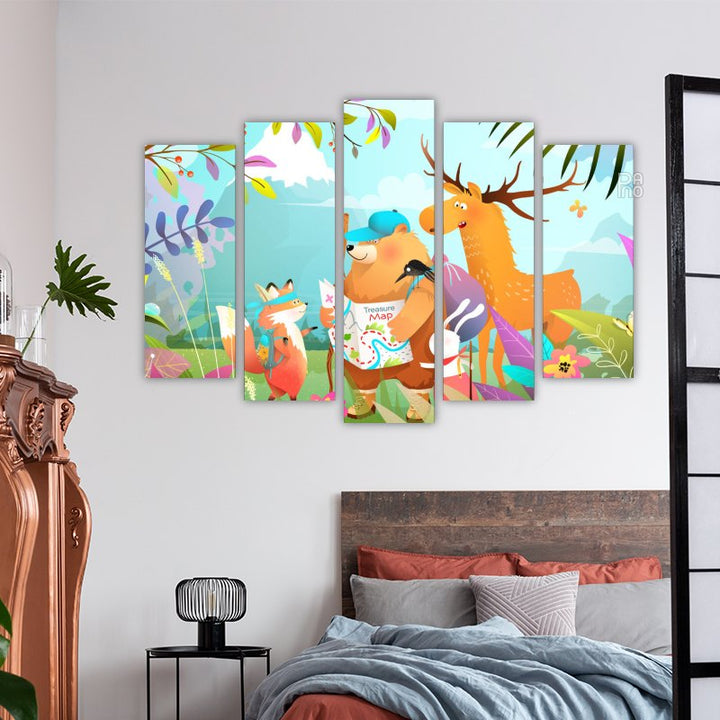 Animals on an Adventure in the Forest