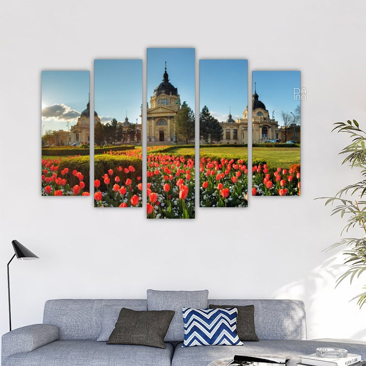 Spring Panorama with a Flower