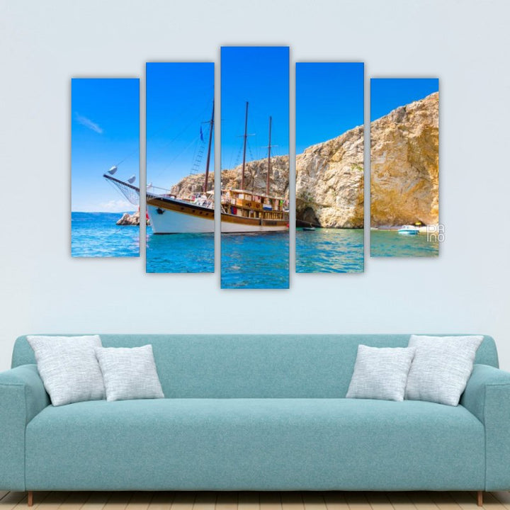 Vintage Sailboat in a Bay