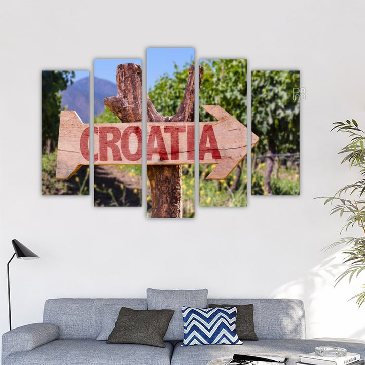 Wooden Croatia Sign