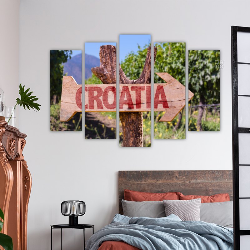 Wooden Croatia Sign