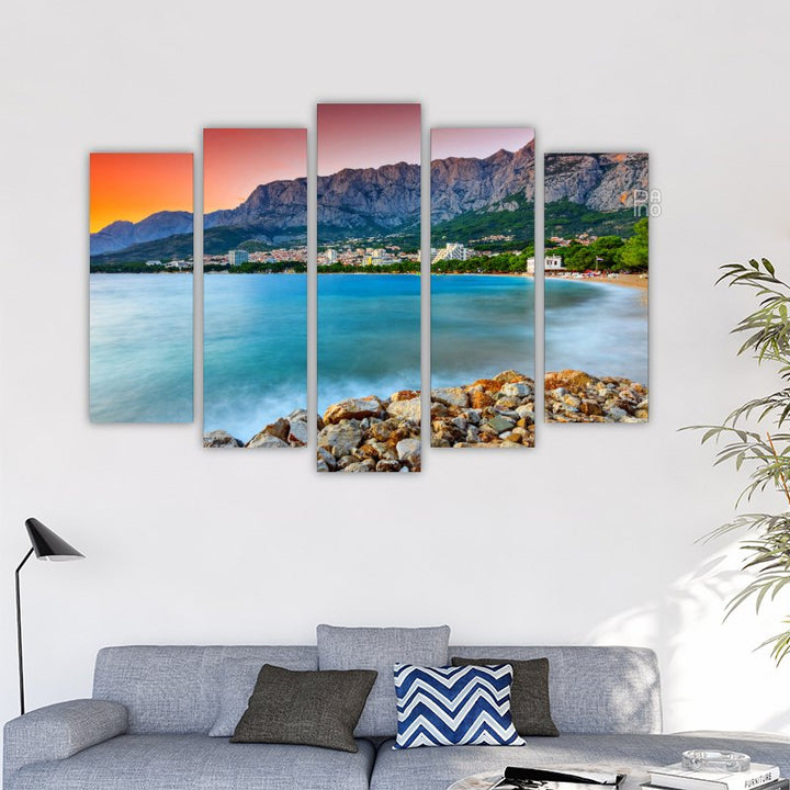 Famous Croatian Riviera at Sunset