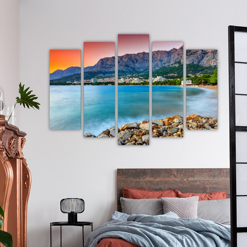 Famous Croatian Riviera at Sunset