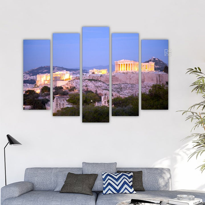 Acropolis in Greece at Night