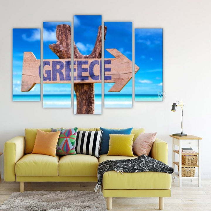 Wooden Sign Greece