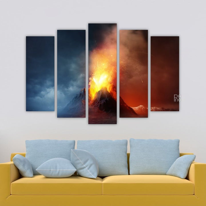 Erupting lava from a volcano