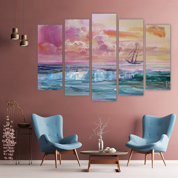 Oil painting of clouds at sunset