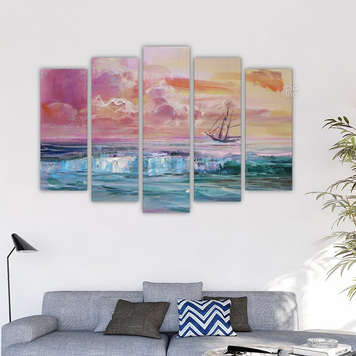 Oil painting of clouds at sunset