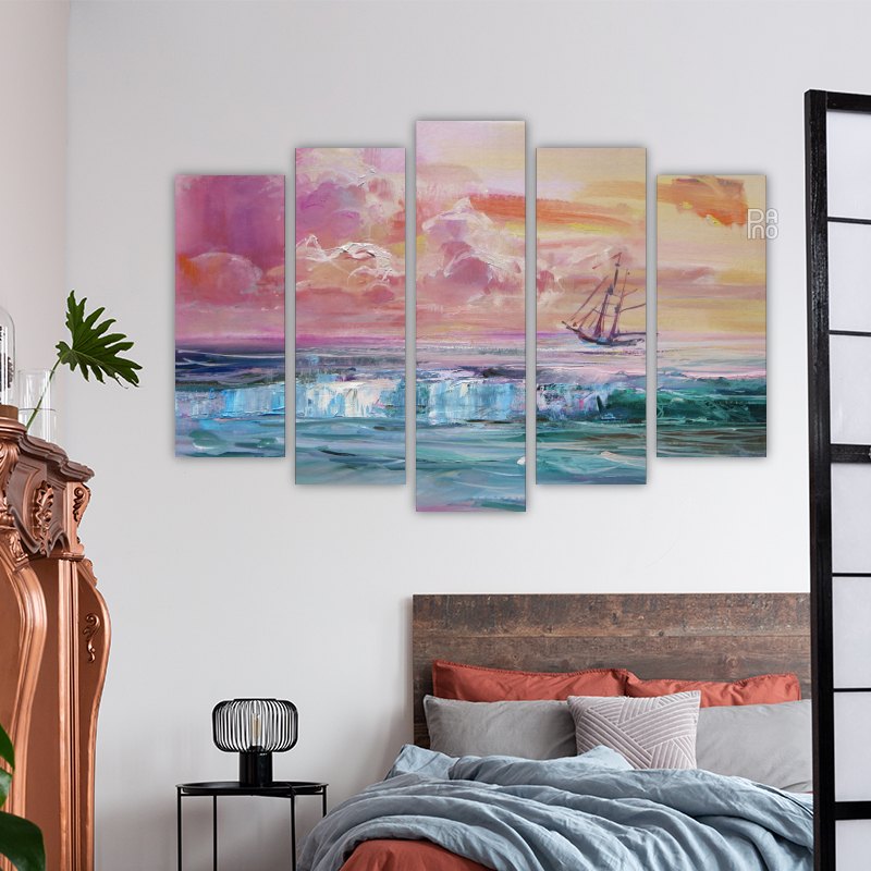 Oil painting of clouds at sunset