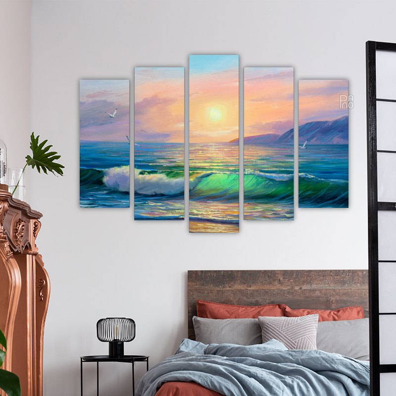 Oil painting of a beautiful seascape