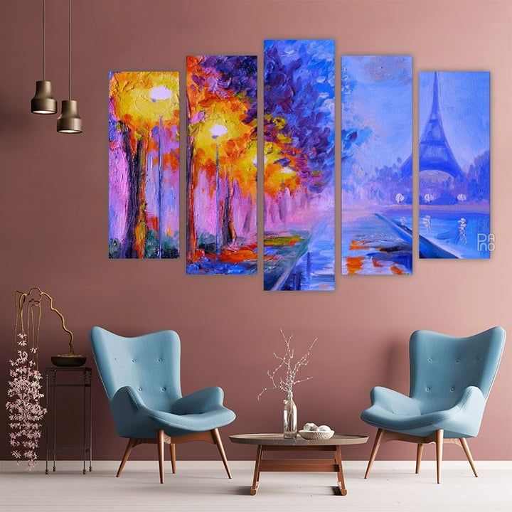 Oil painting of the Eiffel Tower