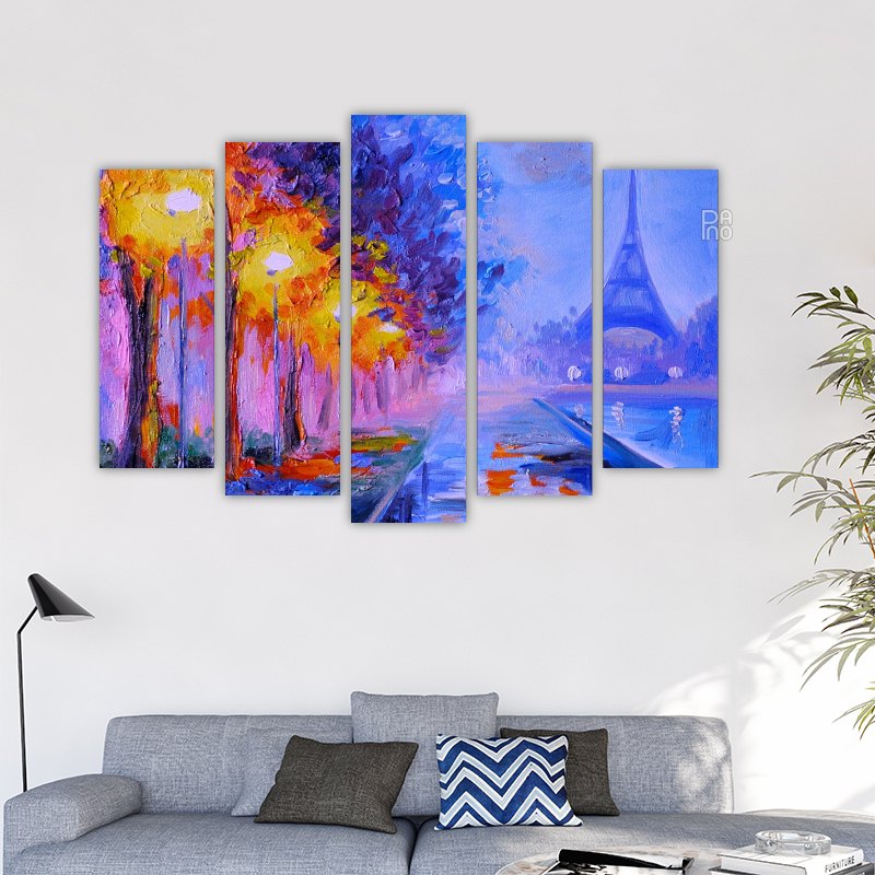Oil painting of the Eiffel Tower