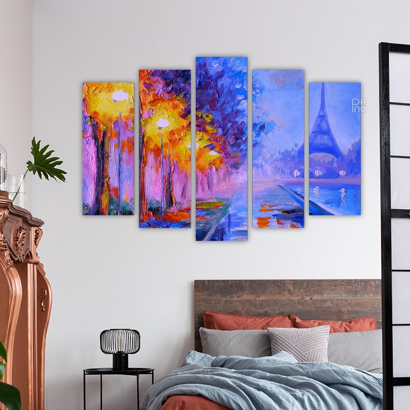 Oil painting of the Eiffel Tower