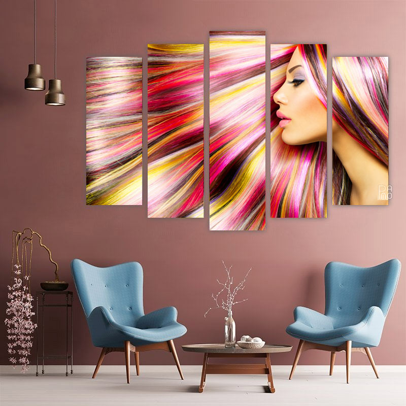 Beautiful Woman with Colorful Hair