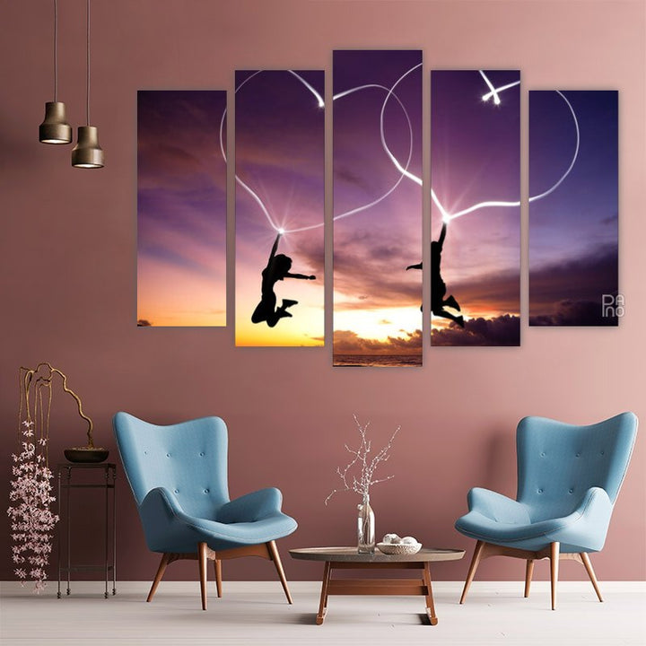Young Couple Painting Hearts