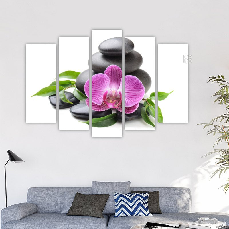 Zen Stones and Purple Orchid