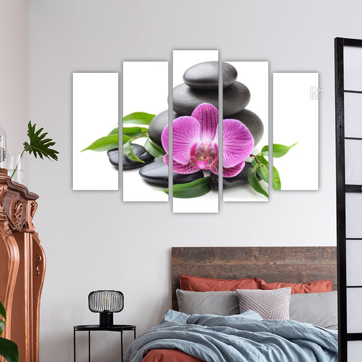 Zen Stones and Purple Orchid