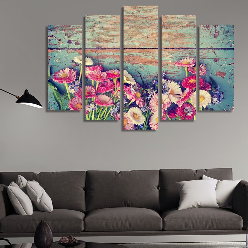Beautiful flowers on a blue background