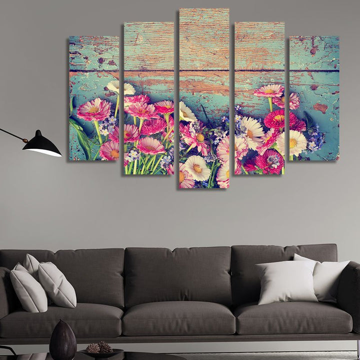 Beautiful flowers on a blue background