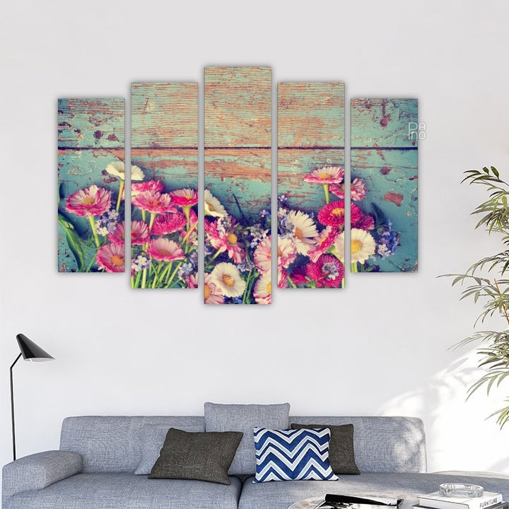 Beautiful flowers on a blue background