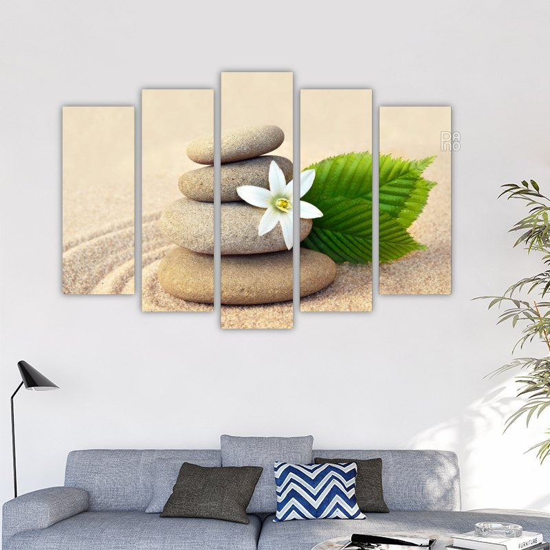 Pebbles and Flower on the Beach