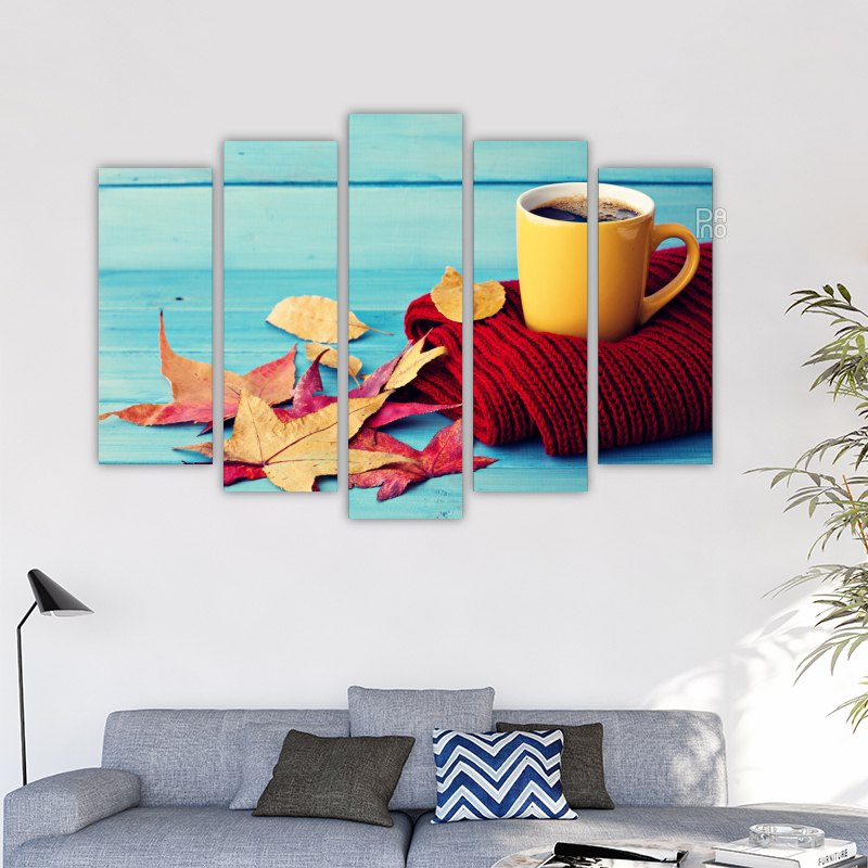Cup of Coffee on Blue Background