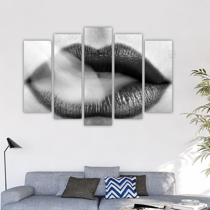 Black and White Lips with Smoke