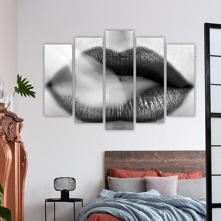 Black and White Lips with Smoke
