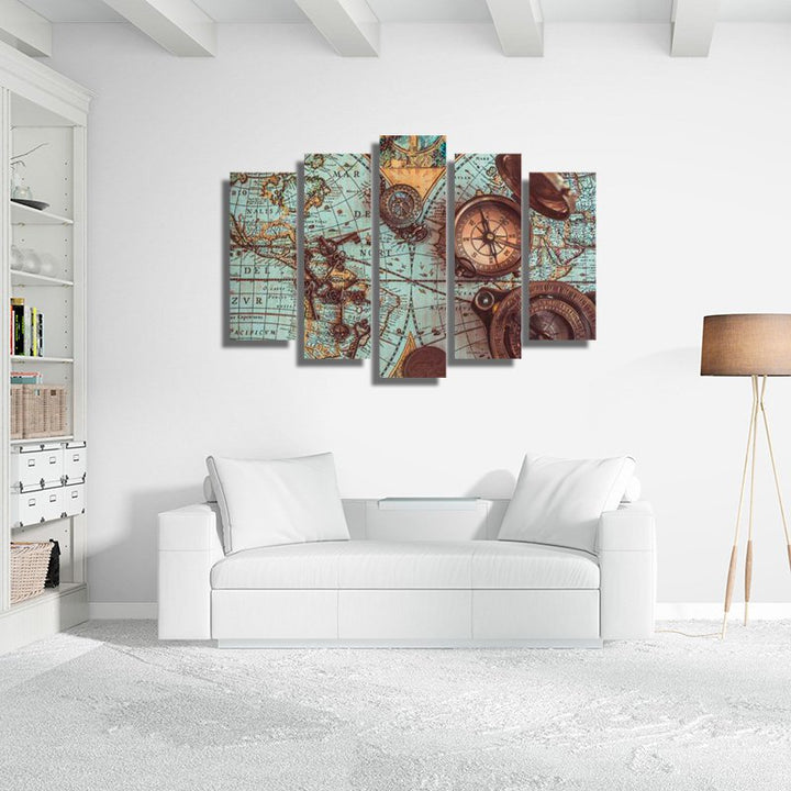 Vintage Map and Compass