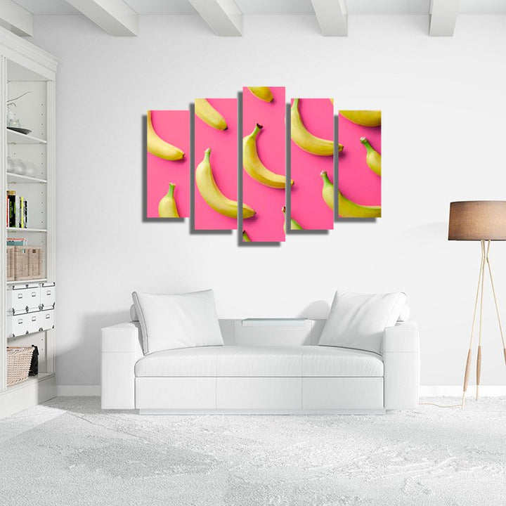 Bananas on Pink Background