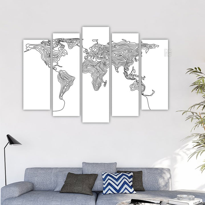 World Map in One Line