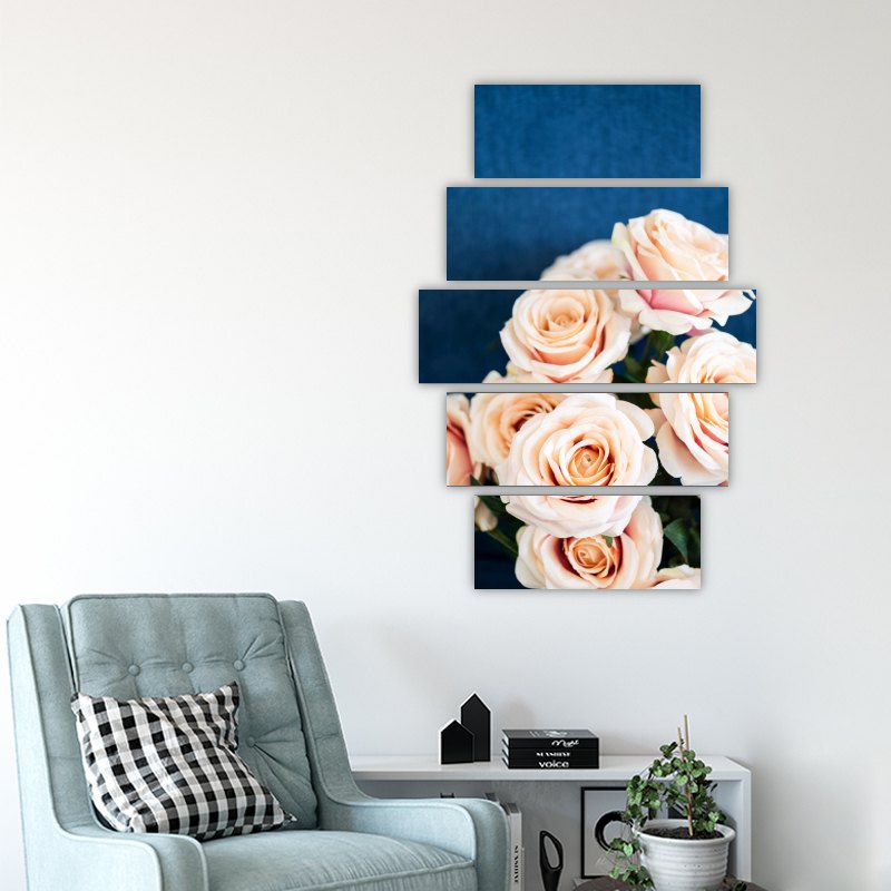 Roses on Blue Background