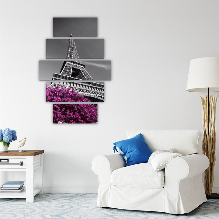 Eiffel Tower with Purple Accent
