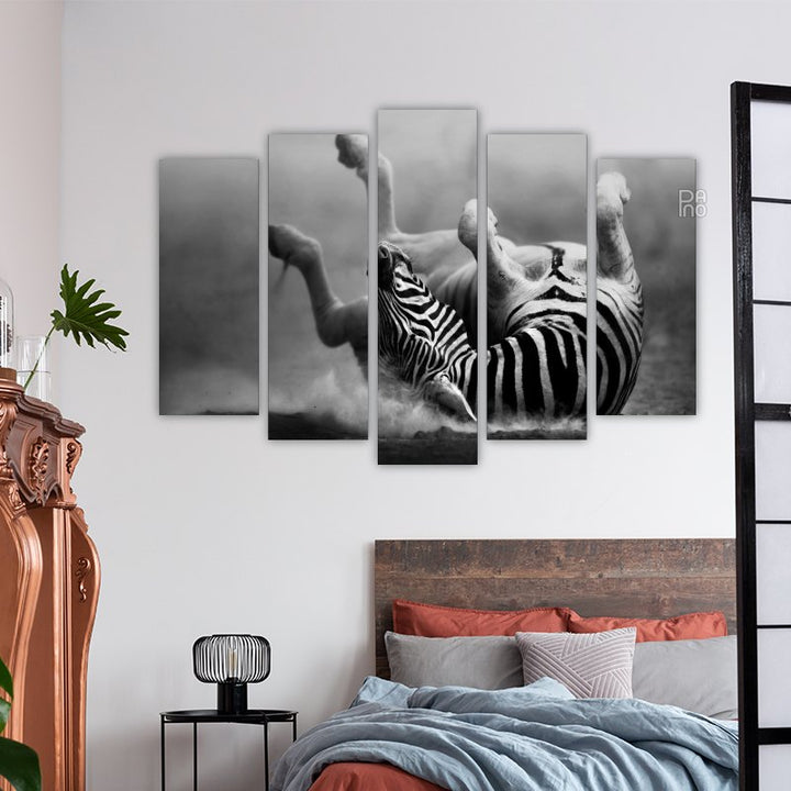 Zebra Rolling in the Dust
