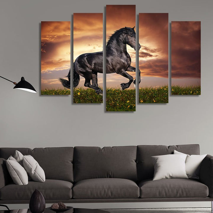 Black Horse Galloping