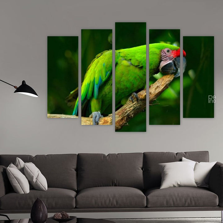 Green Parrot on a Branch