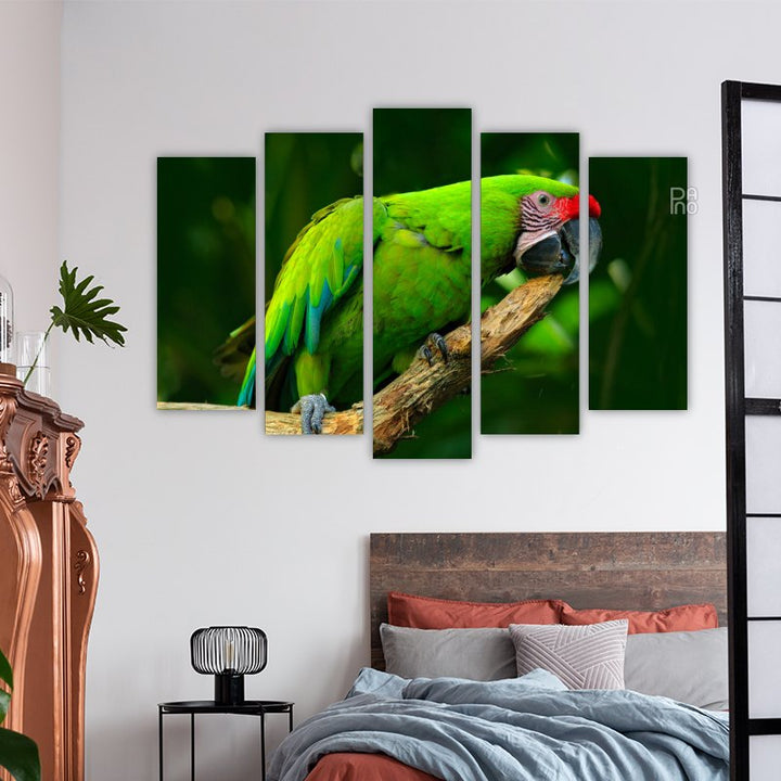 Green Parrot on a Branch