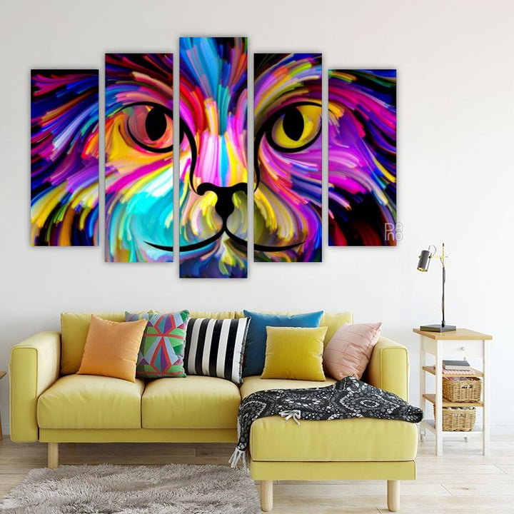 Cat in Abstract Colors