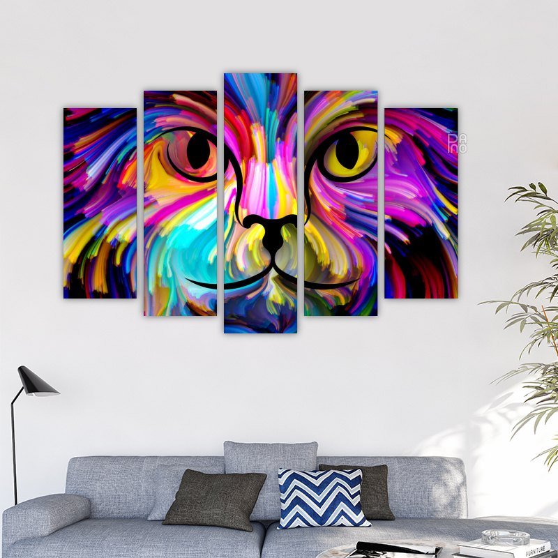 Cat in Abstract Colors