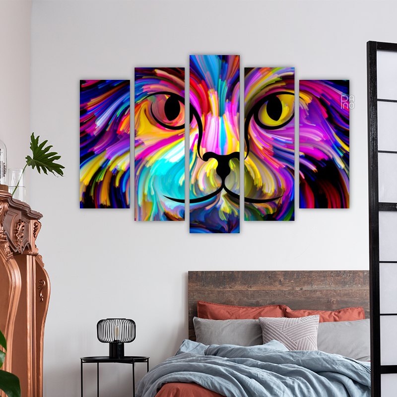 Cat in Abstract Colors