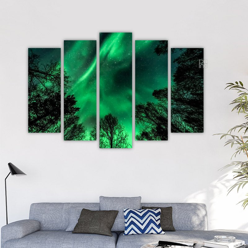 Northern Lights in Green Color