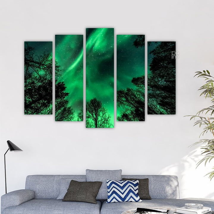 Northern Lights in Green Color