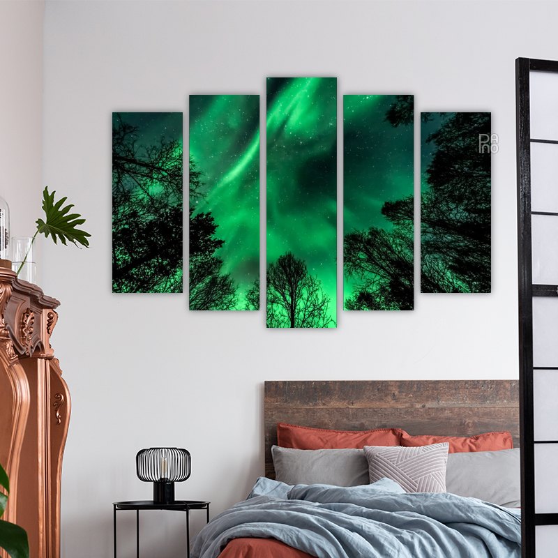 Northern Lights in Green Color