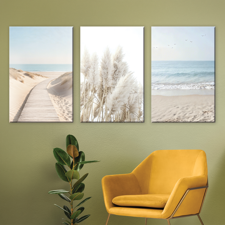 Sandy Paradise - 3 pieces Canvas print