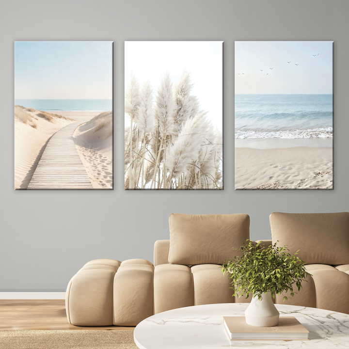 Sandy Paradise - 3 pieces Canvas print