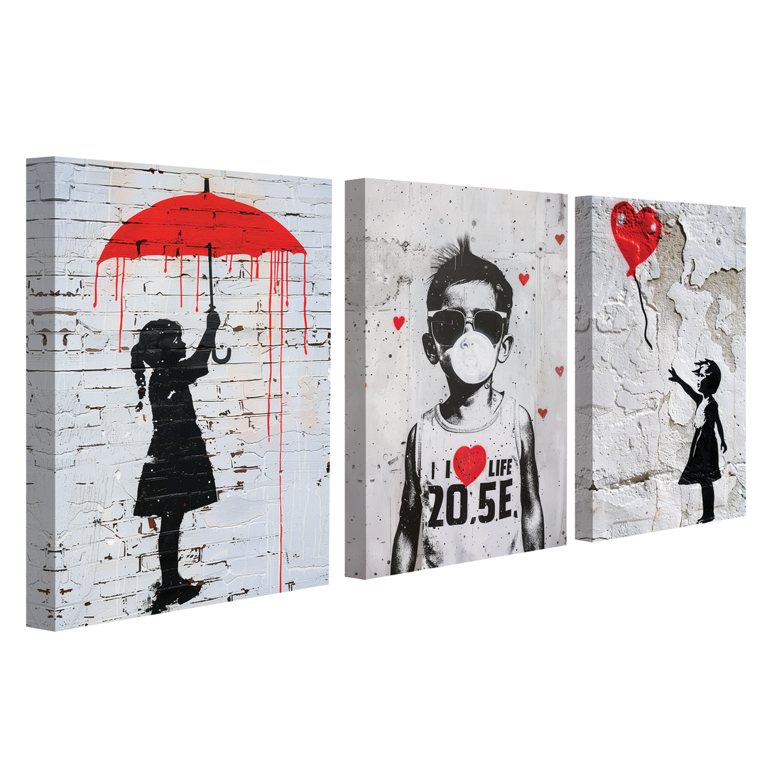 A Broken World - 3 pieces Canvas print